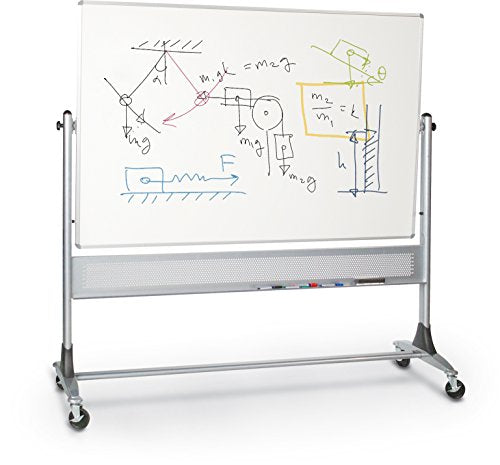Best-Rite 669RH-HH Platinum Mobile Reversible Whiteboard Easel, 4 x 8 Feet Panel Size, Dura-Rite HPL Markerboard Surface