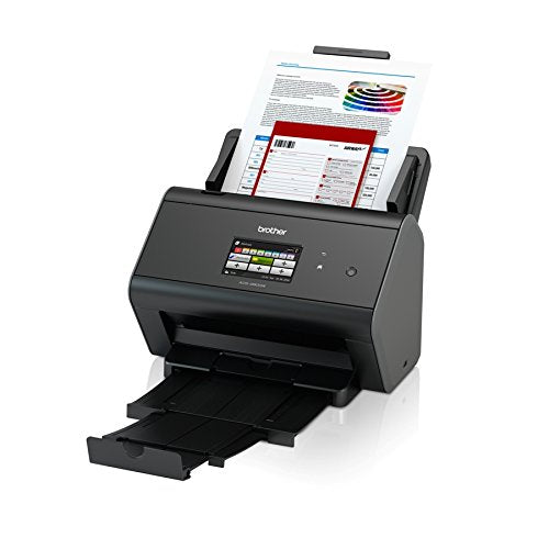 Brother ImageCenter ADS-2800W Wireless Document Scanner, Multi-Page Scanning, Color Touchscreen, Integrated Image Optimization, High-Precision Scanning, Continuous Scan Mode, Black