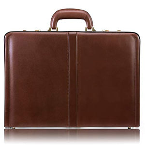McKlein, V Series, Reagan, Top Grain Cowhide Leather, Leather 3.5" Attaché Briefcase, Brown (80444)