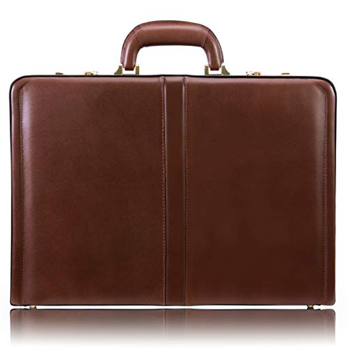 McKlein, V Series, Reagan, Top Grain Cowhide Leather, Leather 3.5" Attaché Briefcase, Brown (80444)