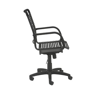 Euro Style Flat Bungie High Back Adjustable Office Chair with Arms, Black Bungies with Graphite Black Frame