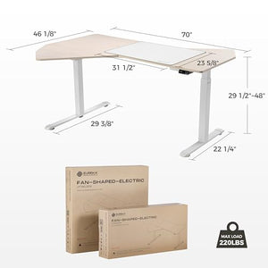 EUREKA ERGONOMIC Electric Standing Desk 70 Inch - Height Adjustable Sit Stand Up Desk, Maple