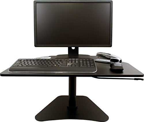 Victor DC200 Adjustable Standing Desk Converter, Transforms Any Sit Down Desk Into A Stand Up Desk, Does Not Lower to Sitting Position, Black