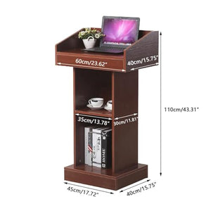 CAMBOS Lectern Podium Stand with Open Storage - Lightweight Wood Conference Table Podium