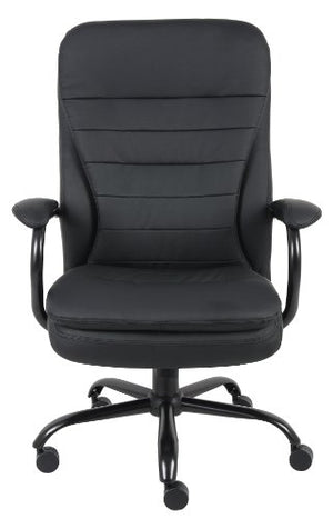 Boss Office Products B991-CP Heavy Duty Double Plush LeatherPlus Chair with 350lbs Weight Capacity in Black