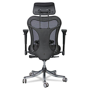 Balt Ergo Ex Executive Office Chair, Mesh Back/Upholstered Seat, Black/Chrome