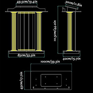 JOuan Clear Acrylic Church Lectern Podium Stand with Wheels