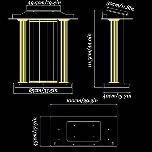 JOuan Clear Acrylic Church Lectern Podium Stand with Wheels