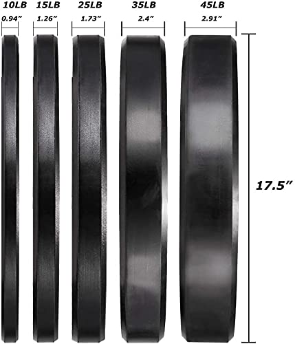 papababe Bumper Plates 2 inch Olympic Weight Plate with Steel Insert Bumper Weights Set Free Weight Plates ( 190 lb Set)
