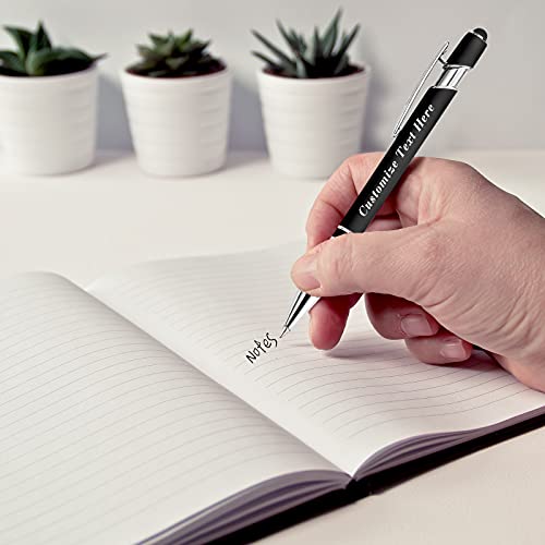 50-500 Pcs Personalized Pens Bulk with Stylus Tip Custom Engraving Ballpoint Pens with Name Message Logo, Customized Gift Pens for Wedding, Graduation, Birthday, Christmas - Medium Point,Black Ink
