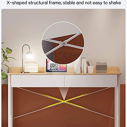 SYLTER Office Conference Table Gaming Desk Computer Desk Home Office Simple Wooden PC Desk Modern Writing Table Universal Laptop Stand Home Furniture PC Workstation 2 Drawers