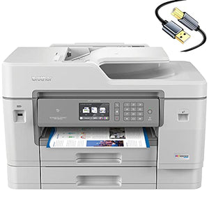 Brother MFC-J6945DWB INKvestment Tank All-in-One Wireless Color Inkjet Printer - Print Copy Scan Fax - 22 ppm, 4800 x 1200 dpi, 3.7" Touchscreen, Duplex Printing, 50-Sheet ADF, Tillsiy Printer Cable