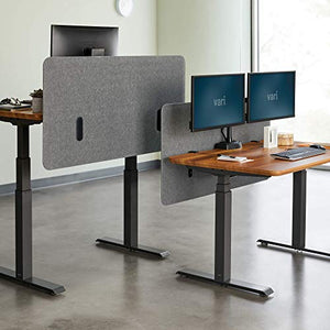 Vari Felt Privacy + Modesty Panel 60 Inch (Light Grey) - Above & Below Desk Privacy - Easy Desk Attachment