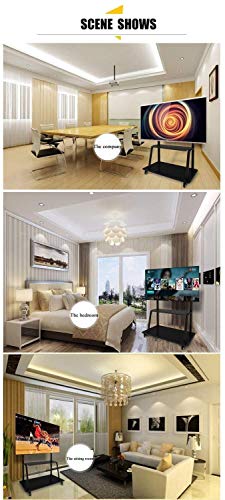 Goakwwuz TV Floor Stand with 2-Layer Tray for 55-75IN TV - Adjustable and Mobile (Size: 173cm/185cm)
