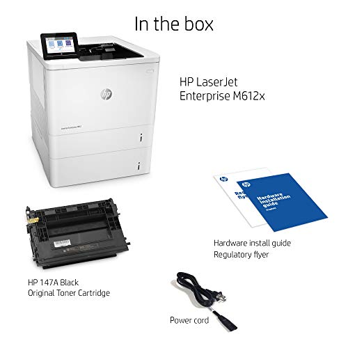HP LaserJet Enterprise M612x Monochrome Duplex Printer with Dual-band Wi-Fi and Extra Paper Tray (7PS87A)