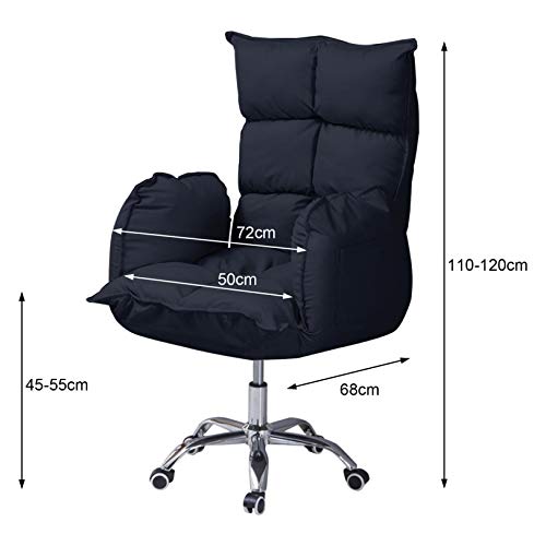 Boddenly Sofa Computer Chair, Modern Style Adjustable Height Adjustable Backrest Angle Sofa Chair Home Office Chair Sponge Chair (Black)
