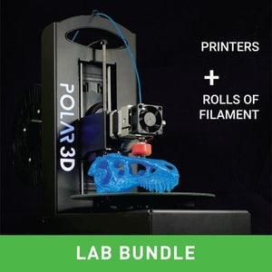 Polar 3D 394210 Printer Lab Bundle with 6 Printers, 36 Filament Rolls, and 6 Extended Warranties