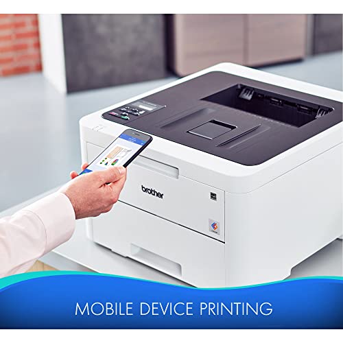 Brother HL-L3230CDWA Compact Digital Color Laser Printer with Wireless and Auto Duplex Printing for Home Office - Print Only - 25 ppm, 2400 x 600 dpi, 8.3 x 13, 250 Sheet, Ethernet, Printer Cable