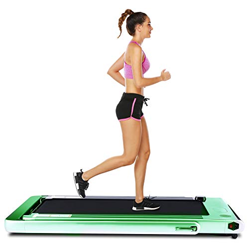 ANCHEER Folding Treadmill, Fitness Electric Treadmill with Remote Control and LCD Display,2 in 1 Under Desk Treadmill for Home Office Gym Use, Portable Running Walking Exercise Machine, Easy Assembly