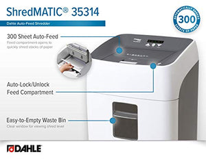 Dahle ShredMATIC SM 300 Auto-Feed Paper Shredder, 300 Sheet Capacity, P-4 Security Level