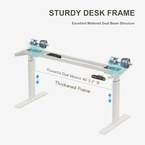 Sileye Electric Sit Stand Up Table, Height Adjustable, 59x30 Inch, White