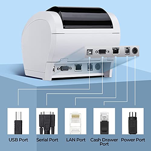 MUNBYN WiFi Receipt Printer with Black Cash Drawer, 16" Heavy Duty Cash Register for POS System, Fit POS Receipt Printer Support WiFi Connection