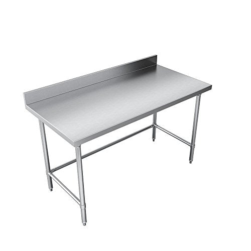 Standard Work Table, Galvanized Cross Brace, 4" Backsplash, 72 (L) X 30 (W) X 36 (H) Over All