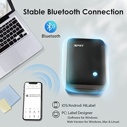 iDPRT Bluetooth Label Maker - 2022 3.15" Thermal Label Printer, 7IPS Ultra-Fast Label Maker with APP for Filing, Mailing, Storing, etc, Support Windows, Mac, Linux, iOS& Android
