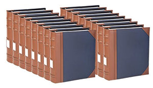 Executive Binder, English Leather 2 Tone with Stitching and Ribbed Spine, Heavy Duty (1 Inch, 14PK)