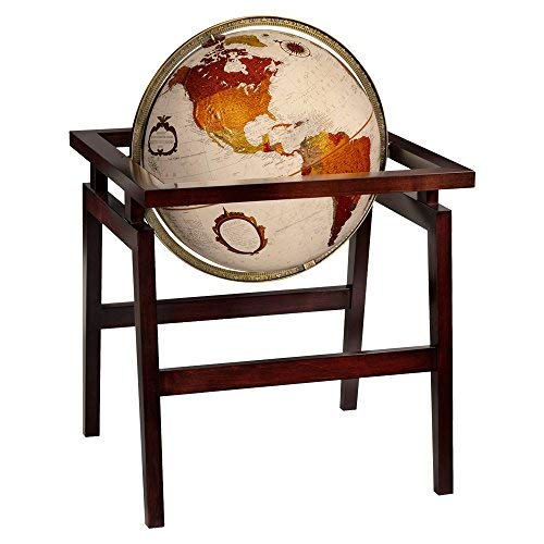 Replogle Madison Floor Model Bronze Metallic Raised Relief with Dark Mocha Hardwood Stand World Globe(16"/40cm Diameter)