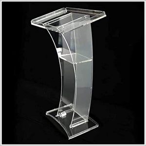 Generic Clear Acrylic Lectern Podium Stand with LED Light - Church Conference Lecture Table