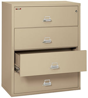 FireKing Fireproof Lateral File Cabinet (4 Drawers, 44" W x 22" D, Parchment)