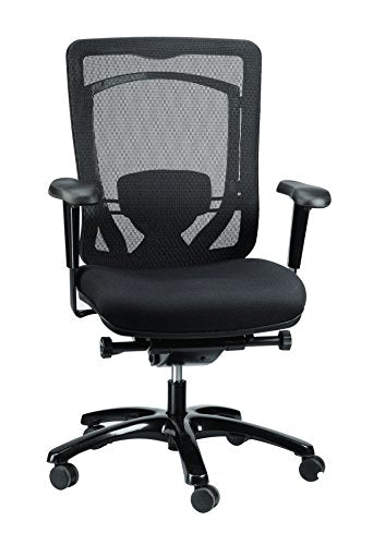 Eurotech Seating Monterey MFSY77 Fabric Seat & Mesh Back Chair, Black