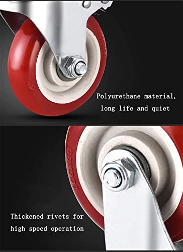 IkiCk Heavy Duty Swivel Furniture Casters 4pcs with Brakes - 3 Inch Silent Rubber Wheels