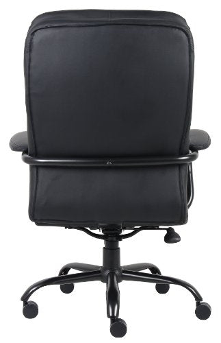 Boss Office Products B991-CP Heavy Duty Double Plush LeatherPlus Chair with 350lbs Weight Capacity in Black
