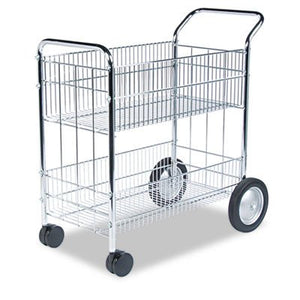 Fellowes Wire Mail Cart, 150-Folder Capacity, Chrome Plated - Pack of 2