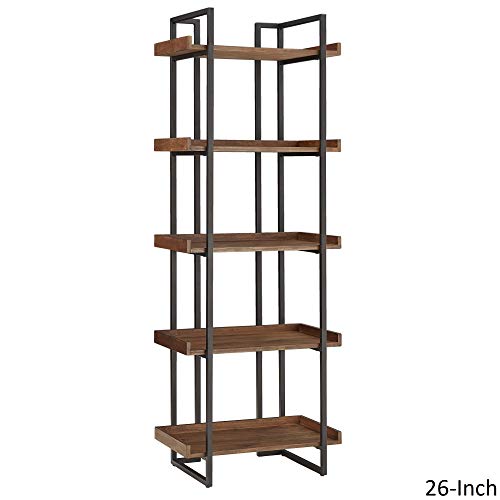 Inspire Q Corey Rustic Brown Etagere Bookcases by Modern 26-Inch Wide Bookcase