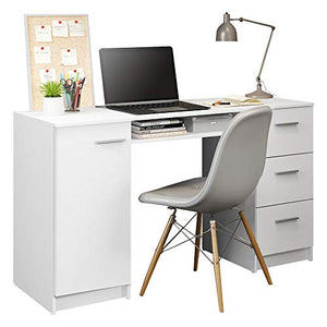MADESA Modern Compact Home Office Computer Writing Desk (White)