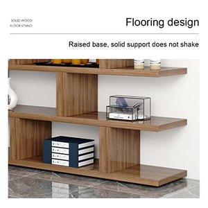FIFOR Industrial 5 Tier Wood Bookcase, Standing Display Shelf - Brown, 260 * 35 * 200cm