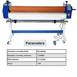 HQHAOTWU Electric Cold Roll Laminator 1600MM/63In Automatic Dual Use Cold Laminator