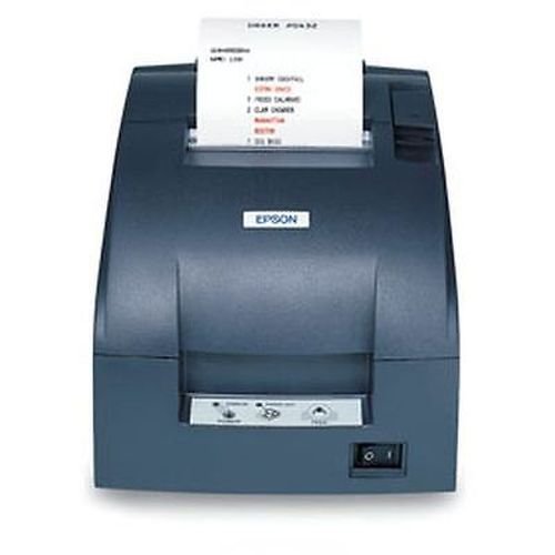 Epson C31C514A8071 TM-U220B Dot Matrix Receipt Printer with Power Supply, 9 Pin, Compact Flash Wireless 802.11A/B/G/N (R04), Autocutter, Dark Gray