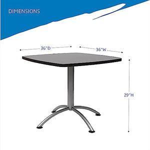 Iceberg CafeWorks Cafe Table, Graphite Granite, Steel Base - 36” x 36” x 29” H