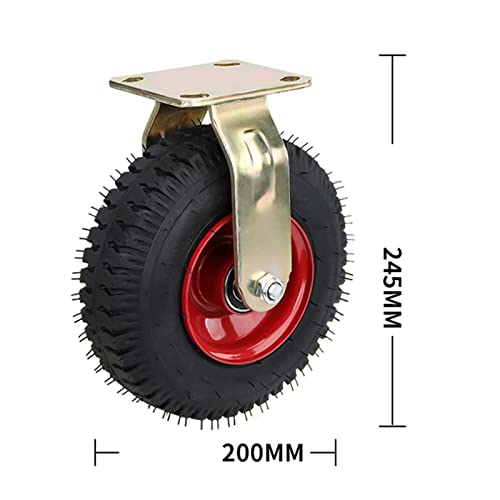 TekniS Alloy Vacuum Tire Directional Casters - 8 Pieces, Strong & Durable, Wear Resistant, High Load-Bearing - Ideal for Hand Trucks & Machine Tools