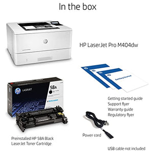 HP Laserjet Pro M404dw Wireless Monochrome Laser Printer - 40 ppm, 1200x1200 dpi, Auto Duplex Printing