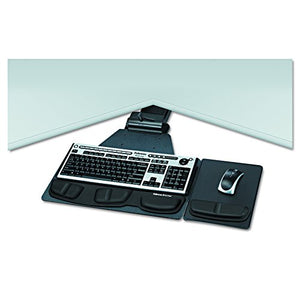 Fellowes 8035901 Professional Corner Executive Keyboard Tray, 19w x 14-3/4d, Black