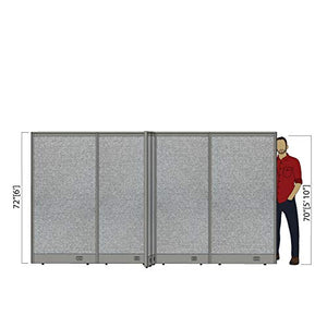 GOF Freestanding X-Shaped Office Partition - Large Fabric Room Divider Panel - 120"D x 132"W x 48"H