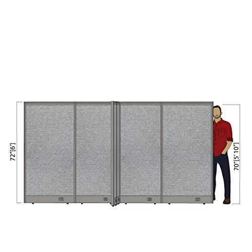 GOF Freestanding X-Shaped Office Partition - Large Fabric Room Divider Panel - 120"D x 132"W x 48"H