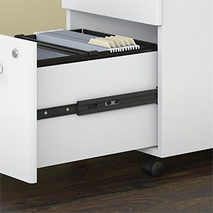 Studio C 72W x 30D Office Desk with Mobile File Cabinet in White