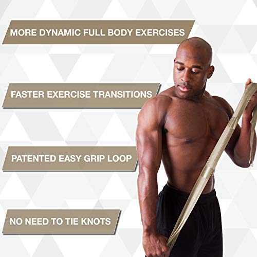 TheraBand CLX Resistance Band with Loops, Fitness Band for Home Exercise and Full Body Workouts, Portable Gym Equipment for Home Training, Best Gift for Athletes, 25 Yard Dispenser, Gold, Max, Elite