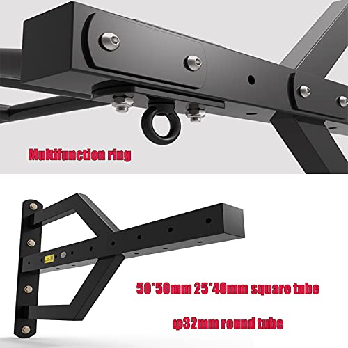 NENGGE Heavy Duty Chin Up Pull up Bar Wall Mounted Multifunctional Upper Body Workout Bracket Training Exercise Station Home Gym Fitness, Multi Grip Strength Training Equipment, Max 300KG,B